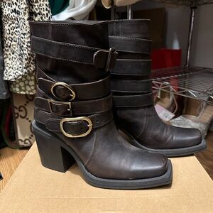 Steve Madden Women's Brown Leather Ankle Boots size 9